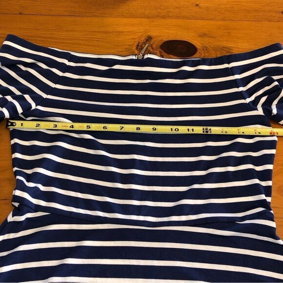 White House Black Market Off The Shoulder Stripped Sneaker Dress - Picture 12 of 16